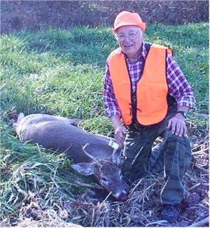 Double E and his four point buck on Friday afternoon.